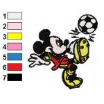 Mickey Mouse Playing Soccer Embroidery Design
